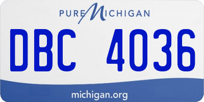 MI license plate DBC4036