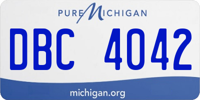 MI license plate DBC4042