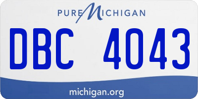 MI license plate DBC4043