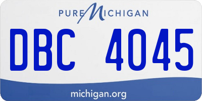 MI license plate DBC4045