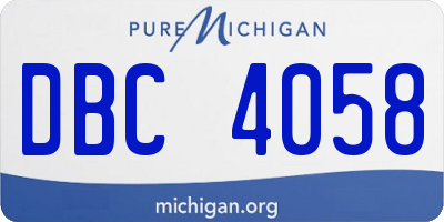 MI license plate DBC4058