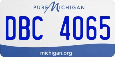 MI license plate DBC4065