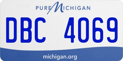 MI license plate DBC4069