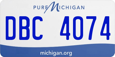 MI license plate DBC4074