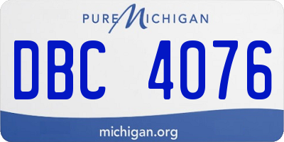 MI license plate DBC4076