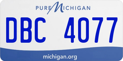 MI license plate DBC4077