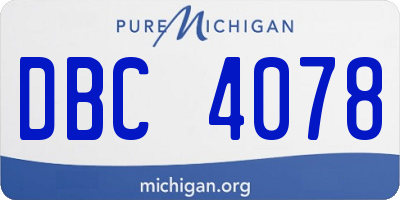 MI license plate DBC4078