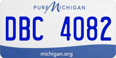 MI license plate DBC4082