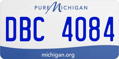 MI license plate DBC4084
