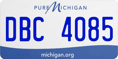 MI license plate DBC4085