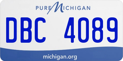 MI license plate DBC4089