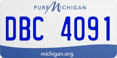 MI license plate DBC4091