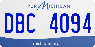 MI license plate DBC4094