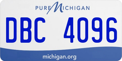MI license plate DBC4096