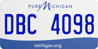 MI license plate DBC4098