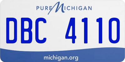 MI license plate DBC4110