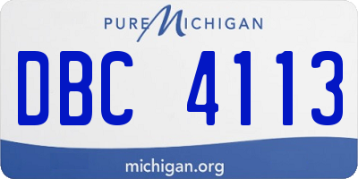MI license plate DBC4113