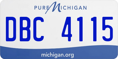 MI license plate DBC4115