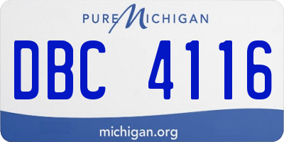 MI license plate DBC4116