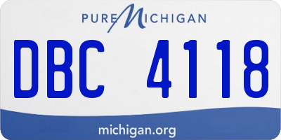 MI license plate DBC4118
