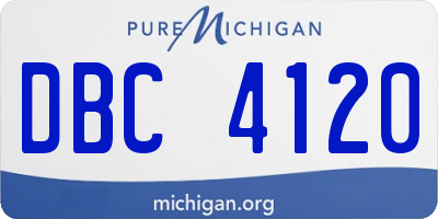 MI license plate DBC4120