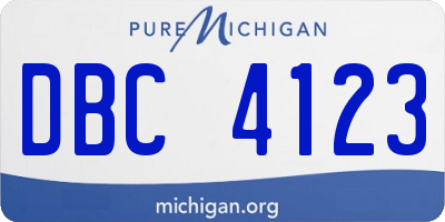 MI license plate DBC4123