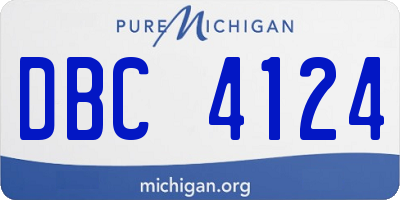 MI license plate DBC4124