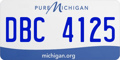 MI license plate DBC4125