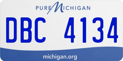 MI license plate DBC4134