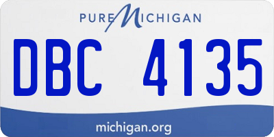 MI license plate DBC4135