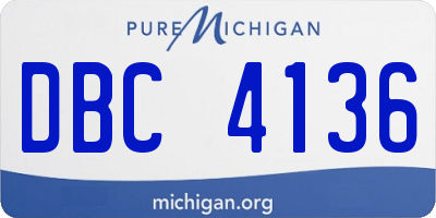 MI license plate DBC4136