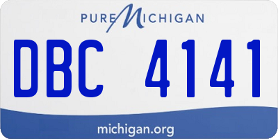 MI license plate DBC4141