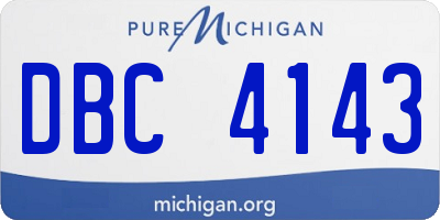 MI license plate DBC4143