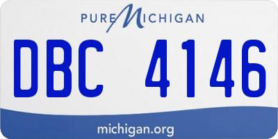 MI license plate DBC4146