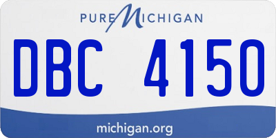 MI license plate DBC4150