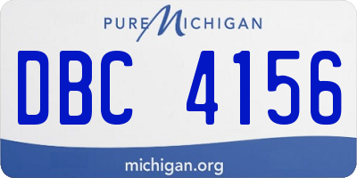 MI license plate DBC4156