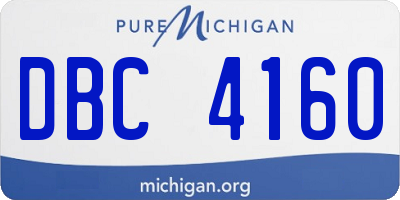 MI license plate DBC4160