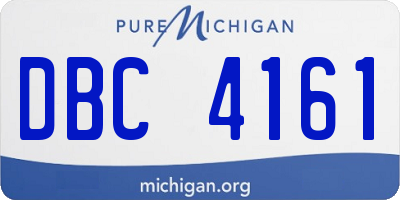 MI license plate DBC4161