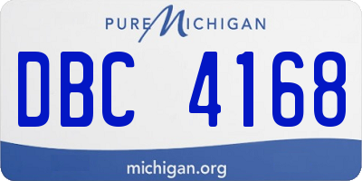 MI license plate DBC4168