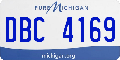 MI license plate DBC4169