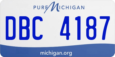 MI license plate DBC4187