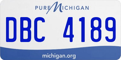 MI license plate DBC4189