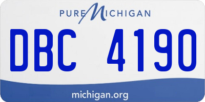 MI license plate DBC4190
