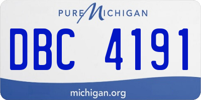 MI license plate DBC4191