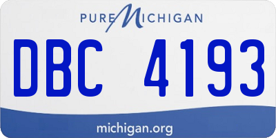 MI license plate DBC4193