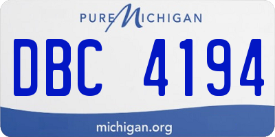 MI license plate DBC4194