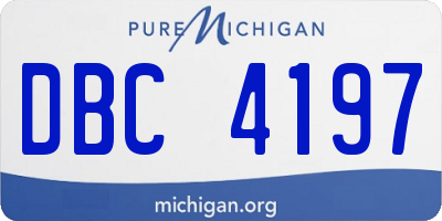 MI license plate DBC4197