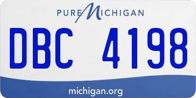 MI license plate DBC4198