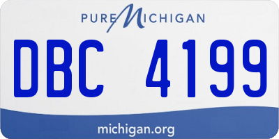 MI license plate DBC4199