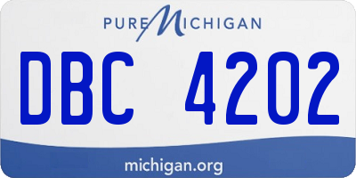 MI license plate DBC4202